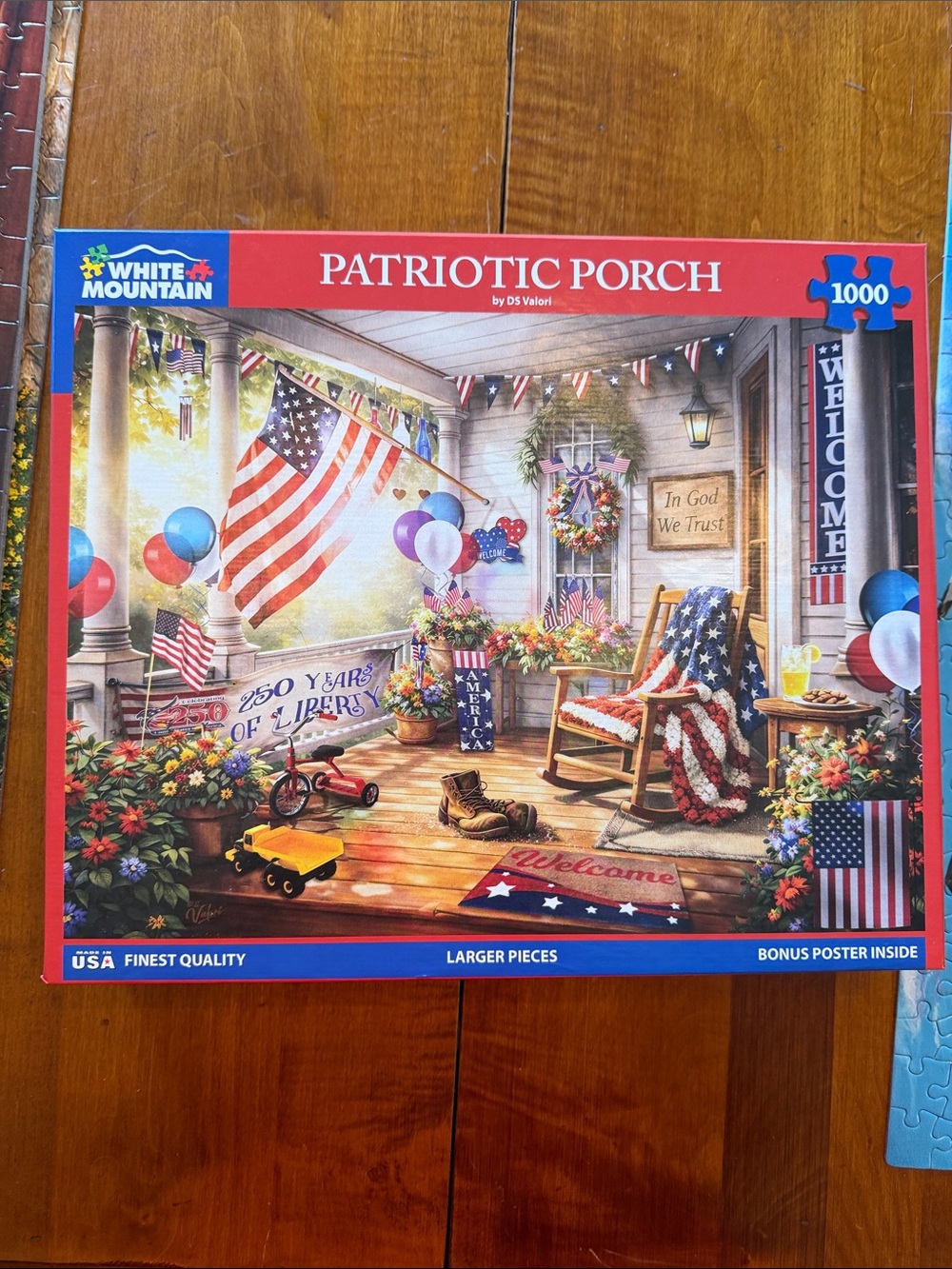 White Mountain Patriotic Porch Puzzle - Red, White, Blue 250 anniversary